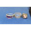 Image 2 : Sterling Silver Rings & Necklace Pendant With Pink Stone - Weight: 14.5g