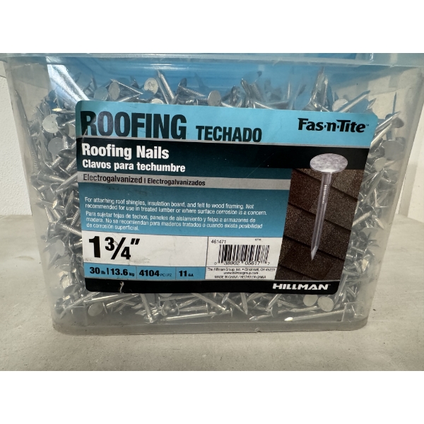 30 Pounds of 1 3/4" Roofing Nails - Brand New