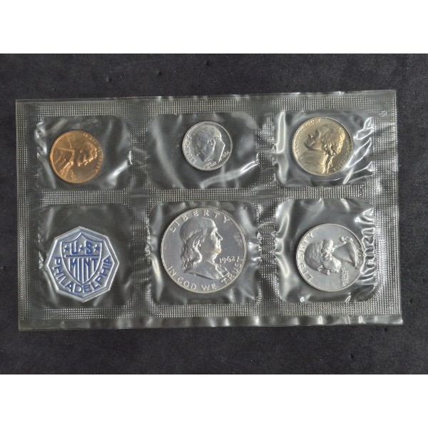 U.S. 90% SILVER COINS - RARE 1962 P  FRANKLIN PROOF SET IN US MINT SEALED PKG  $.85 FACE VALUE