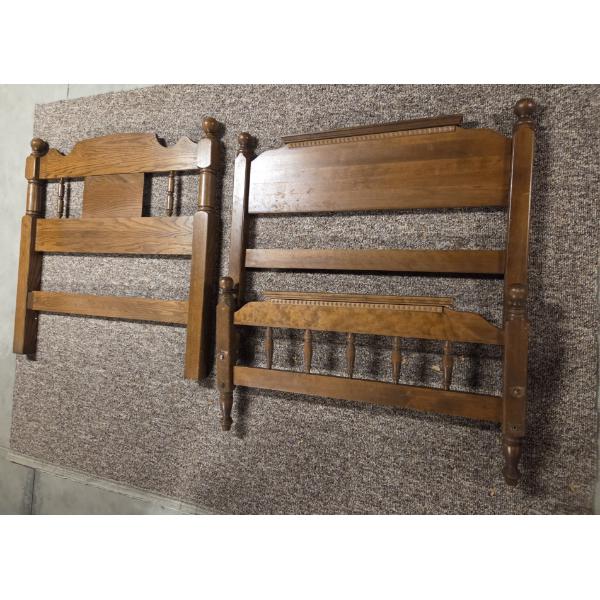 *Pick Up At Mantua Home-No Shipping Available* Vintage Matching Solid Wood Twin Bed Set And Twin Hea