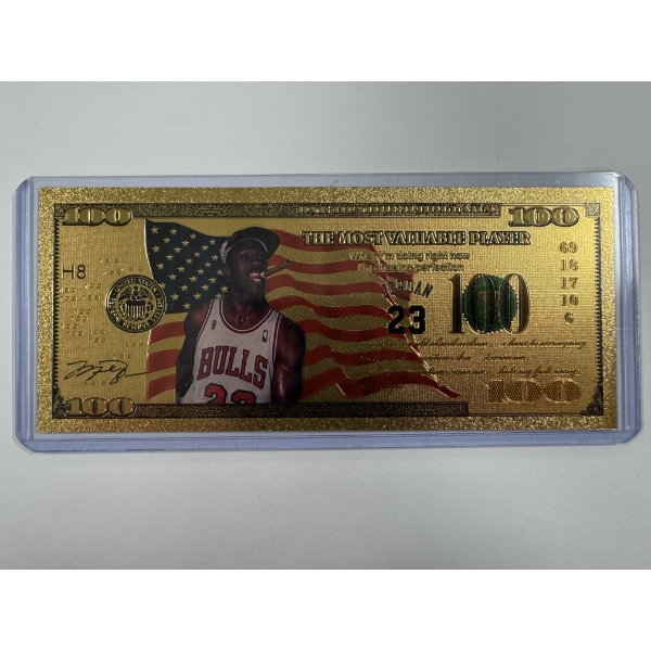 Michael Jordan  Chicago Bulls Pure 24k .999 Gold Foil  - In Mint Condition