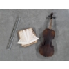 Image 1 : Vintage French Violin, Lace Squares And Glass Towel Rods