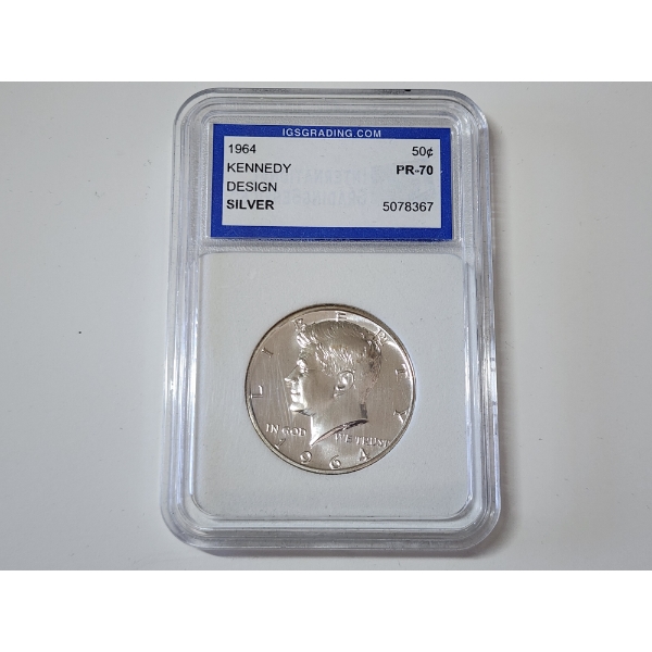 IGS GRADED PR 70 1964 Kennedy Silver Half Dollar 