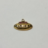 Image 1 : 10K Gold AEP Ohio Power Pendant w/ Ruby Stones - Total Weight: 1.7g