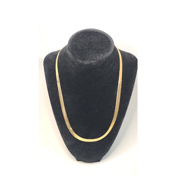 14K Yellow Gold Heavy 20" Herringbone Necklace - Weight: 20.0g