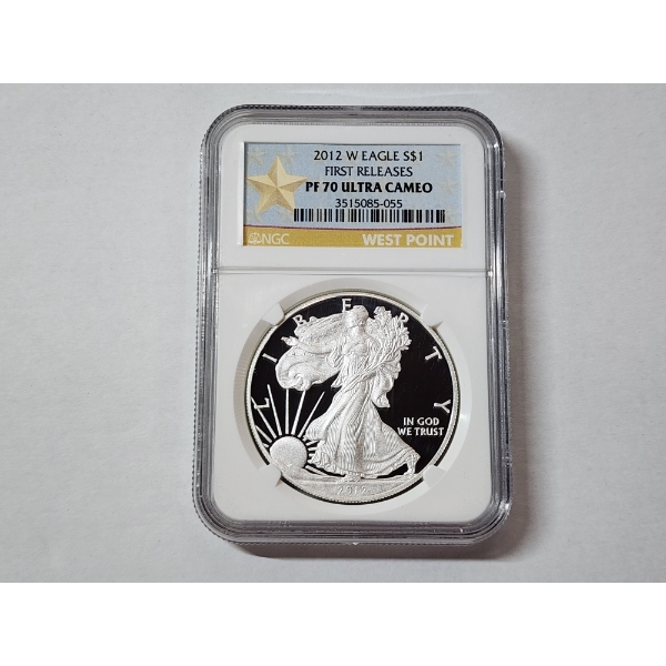 2012-W American Silver Eagle - 1 oz .999 Fine Silver - NGC PF 70 ULTRA CAMEO