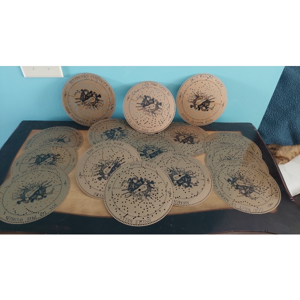 Group Of 15 7 1/2" Music Discs - Maker Unknown -  See Pics For Songs - These Are Plastic