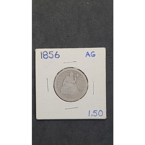 United States 1856 Seated Liberty 90% Silver Quarter