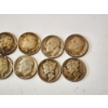 Image 4 : x12 Assorted Years U.S. Roosevelt and Mercury 90% Silver Dimes FV: $1.20