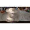 Image 2 : Vintage Set Of 3 Pieces - Glass Pie Serving Pedestal Platter & Others - See Pictures