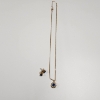 Image 1 : Stunning Gold-Tone Earring & Necklace with Deep Blue Gemstones Matching Set 