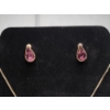 Image 3 : Matching Set of Gold-Tone Costume Earrings and Necklace with Purple Teardrop Stones