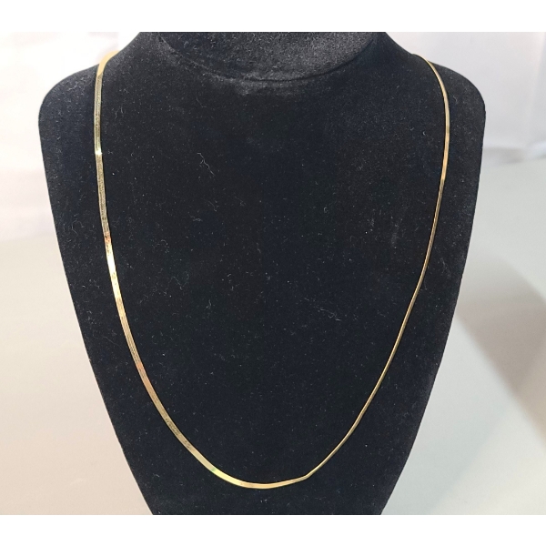 14K Yellow Gold 25" Herringbone Necklace - Weight: 2.9g