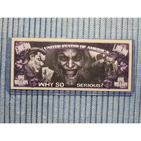 Mint Condition The Joker Million Dollar Bill In Protective Holder