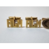 Image 2 : 2 Sets of Gold-Filled ALM Initial Cufflinks Total Weight: 14.8g