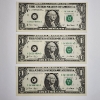 Image 1 : Three Consecutive Serial Number Uncirculated 2001 United States $1 Federal Reserve Notes 