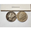 Image 3 : Three U.S. 90% Silver Dimes: 1916 & 1935 Mercury and 1946 Roosevelt 