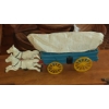 Image 1 : Cast Iron Horse Drawn Covered Wagon Figure As Shown 12"