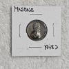 Image 1 : 1948-D United States Lincoln Wheat Cent Counterstamped with Masonic Square And Compasses