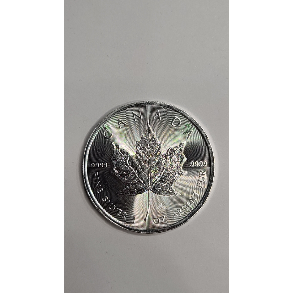 2023 1 oz 9999 Fine Silver $5 Canadian Maple Leaf With Privy Mark