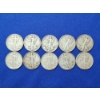 Image 1 : x10 Assorted Years 90% Silver Walking Liberty Half Dollars FV: $5.00