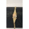 Image 1 : 10K Gold Tricolor 7" Black Hills Gold Filigree Rose Bracelet - Weight: 3.2g