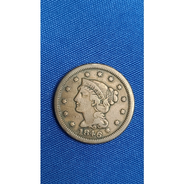 United States 1846 Braided Hair Large Cent