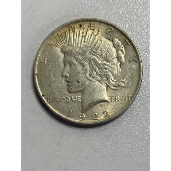 1922 Silver Peace Dollar - 90% Silver - Mintage: 17,475,000 - ASW: 0.7734oz
