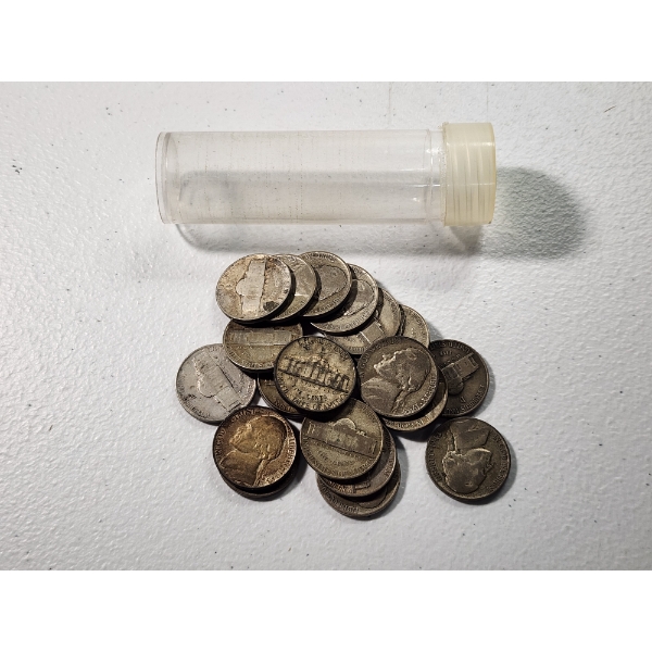 x20 Assorted Years/Mint Marks Wartime 35% Silver Nickels FV: $1.00