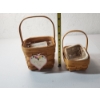 Image 8 : (2) Longaberger Baskets: Dresden Tour Basket & Small Basket - Plastic Liners in Both