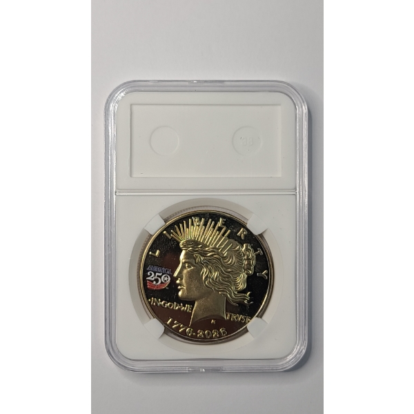1776-2026 America 250 Semiquincentennial Gold-plated Tribute Coin Featuring The Liberty Design