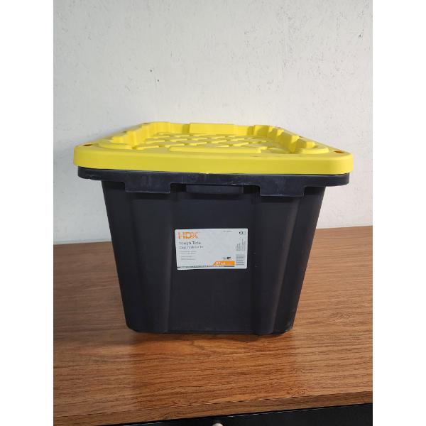 Heavy-Duty HDX 27-Gal Stackable Tote - 28.6in W x 19.6in L x 15in H