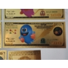 Image 4 : x5 Assorted PAC-MAN $100 999999 24K Gold Foil Banknotes Set w/ CoA
