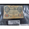 Image 4 : Lot of Three Assorted German Paper Currency Notes Dating Back to 1914- 1 & 20 Mark With 2 Rentenmark