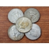 Image 1 : Five Assorted 40% Silver Kennedy Half Dollars
