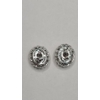 Image 2 : Pair Of Lovely 10K White Gold Earrings With Purple & White Stones - Weight: 2.4g