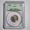 Image 1 : PCGS MS62 GRADED 1891 United States Liberty V Nickel in OLDER GREEN CARD SLAB!