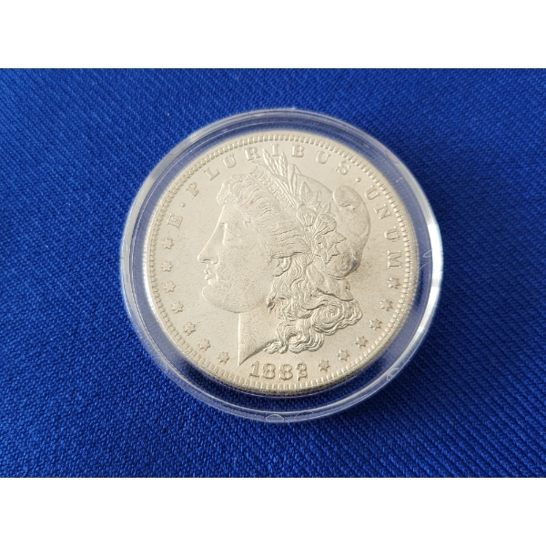 Brilliant Uncirculated 1882-S 90% Silver Morgan Dollar in Capsule