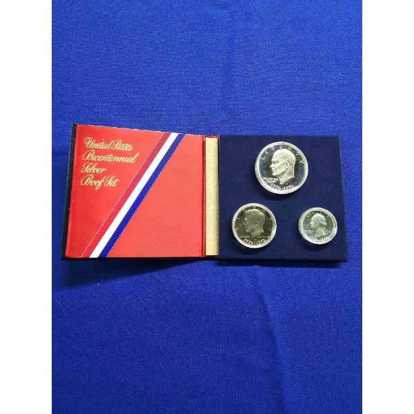 1776-1976 Bicentennial Silver 3 Coin Proof Set in Book