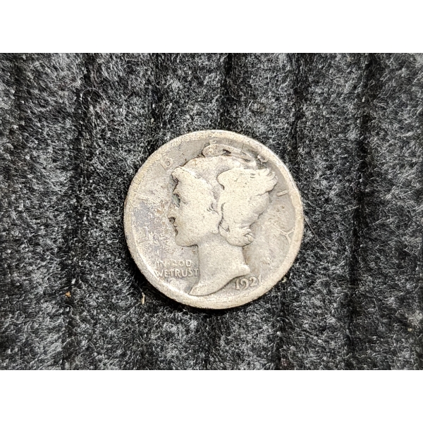 1921 United States Mercury 90% Silver Dime *SEMI-KEY DATE* ~ ONLY 1.2 Million Minted!