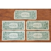Image 2 : Five $1 United States 1957 Silver Certificate Notes In Various Conditions ~ $5 Face Value