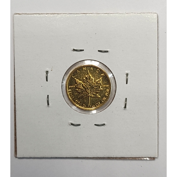 The Royal Mint 1989 1/10 Oz Canadian .9999 Fine Gold Maple Leaf Coin