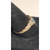 Image 3 : 10K Yellow Gold Women's Ring With Blue Topaz & Diamonds - Size 8 - Weight: 2.4g 