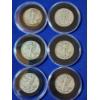 Image 1 : x6 Assorted Years 90% Silver Walking Liberty Half Dollars in Capsules FV: $3.00