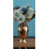 Image 1 : 11" Brass Vase With Florals - 20" Overall - Exc condition