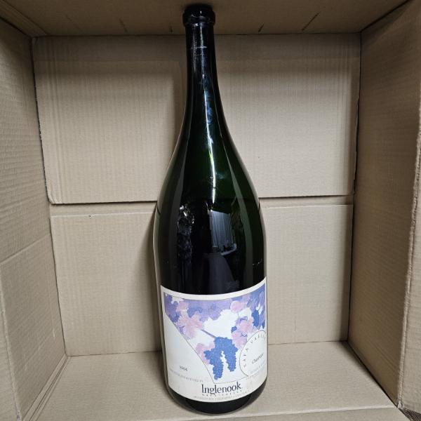 Vintage 1984 22" Inglenook Napa Valley Chardonnay Green Glass Wine Bottle
