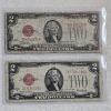 Image 1 : Two United States Series of 1928 Red Seal $2 Bills FV: $4.00