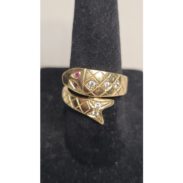 14K Gold Snake Ring -Size 7 - Weight: 4.1g