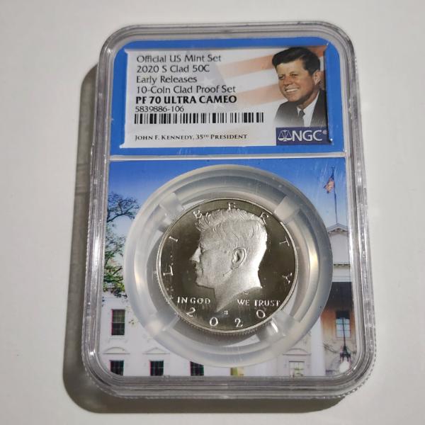 NGC PF70 Ultra Cameo 2020-S Clad United States Proof Kennedy Half Dollar From 10-Coin Proof Set