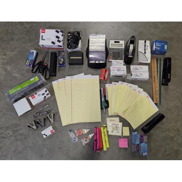 All New Office Supplies Including Notebooks, Tape, Clips, Calculator, Stapler, Staples & Much More!
